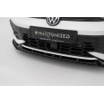 Maxton Design "Street Pro" spoiler pod přední nárazník ver.2 pro Volkswagen Golf R-Line Mk8 Facelift, plast ABS bez povrchové úpravy, s černou a červenou linkou