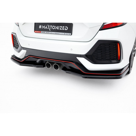 Maxton Design spoiler pod zadní nárazník pro Honda Civic Mk10 Sport, černý lesklý plast ABS