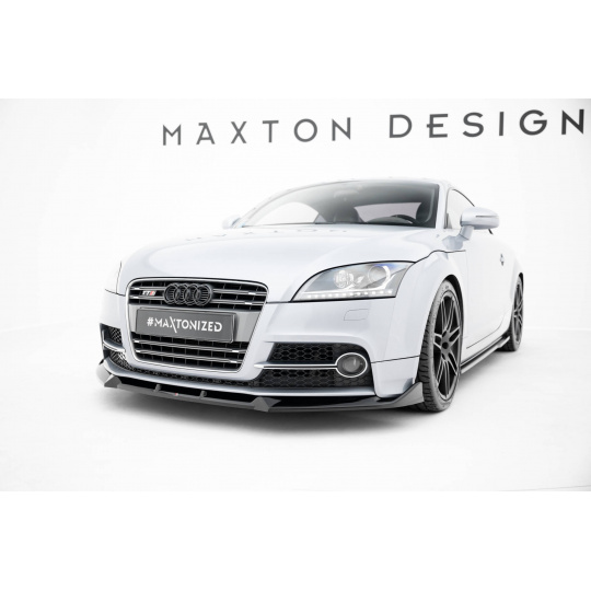 Maxton Design spoiler pod přední nárazník ver.3 pro Audi TT 8J Facelift, černý lesklý plast ABS, S-Line