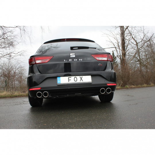 Fox Sportauspuff koncový tlumič výfuku s koncovkou 2x90 Typ 16 na obou stranách pro Seat Leon 5F ST s motorem 1.4, 1.8, 2.0 TDI