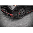 Maxton Design "Street Pro" boční difuzory pod zadní nárazník s křidélky pro Hyundai i20 N Mk3, plast ABS bez povrchové úpravy, s červenou linkou