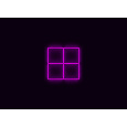 Kompletní LED čtyřhranné svítidlo růžové, rozměr: 4 elementy 88 x 88 cm