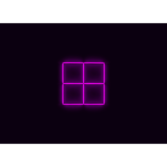 Kompletní LED čtyřhranné svítidlo růžové, rozměr: 4 elementy 88 x 88 cm