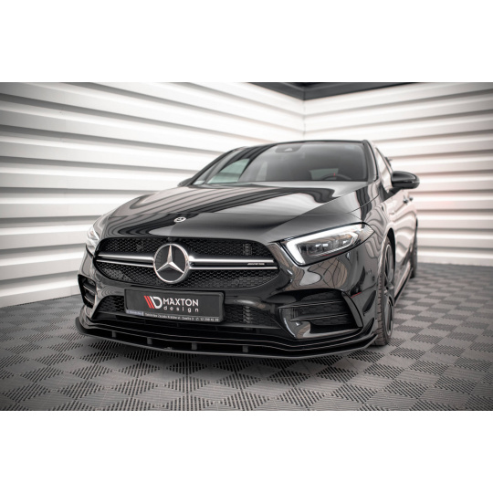 Maxton Design "Street Pro" spoiler pod přední nárazník pro Mercedes třída A W177 A35 AMG Aero, W177 AMG-Line Aero, plast ABS bez povrchové úpravy