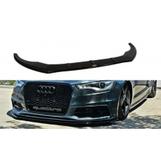 Maxton Design spoiler pod přední nárazník ver.1 pro Audi S6 C7, černý lesklý plast ABS