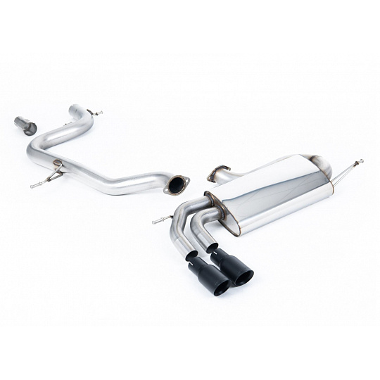 Milltek Sport výfukový systém cat-back 3" Race System bez rezonátoru (hlasitější) pro Volkswagen Golf Mk5 GTi 2.0T FSI 2004-2009, typ koncovek: GT-100 černé