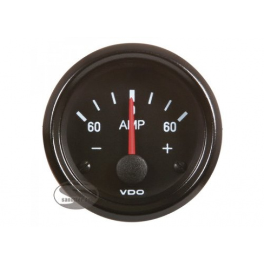 VDO série Cocpit Vision přídavný ukazatel ampermetr -60 až +60Amp