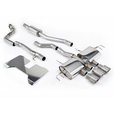 Milltek Sport výfukový systém cat-back s rezonátorem (Road+) s klapkami pro Honda Civic Type R FL5 2.0 i-VTEC (s i bez OPF/GPF) 2022-2024, OE Style 2 x 4" a 1 x 4.5" broušené titanové koncovky