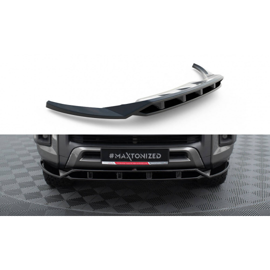 Maxton Design spoiler pod přední nárazník pro Toyota Hilux Invincible Mk8 Facelift, černý lesklý plast ABS