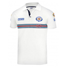 Sparco polokošile s pruhem Martini Racing, barva: bílá, velikost: XXXL Sparco polokošile s pruhem Martini Racing, barva: bílá, velikost: XXXL