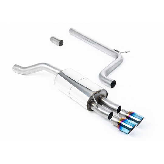 Milltek Sport výfukový systém cat-back bez rezonátoru pro Volkswagen Polo GTI 2.0 TSI (AW 5-dvéř.) bez GPF/OPF 2018-2019, typ koncovek: GT-90 titanové modré Milltek Sport výfukový systém cat-back bez rezonátoru pro Volkswagen Polo GTI 2.0 TSI (AW 5-dvéř.) bez GPF/OPF 2018-2019, typ koncovek: GT-90 titanové modré