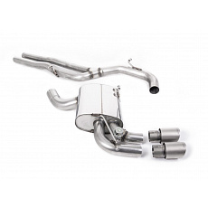 Milltek Sport výfukový systém cat-back bez rezonátoru (hlasitější). Integrovaná podtlaková klapka výfuku. pro Audi RS3 Sportback S tronic (8P) 2011-2012, typ koncovek: titanové