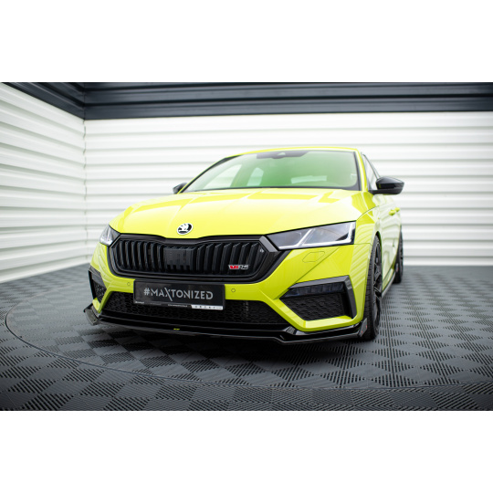 Maxton Design spoiler pod přední nárazník s křidélky ver.2 pro Škoda Octavia RS Mk4, černý lesklý plast ABS Maxton Design spoiler pod přední nárazník s křidélky ver.2 pro Škoda Octavia RS Mk4, černý lesklý plast ABS