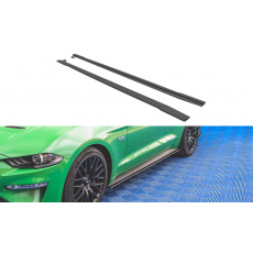 Maxton Design "Street Pro" difuzory pod boční prahy ver.1 pro Ford Mustang MK6 GT Facelift, plast ABS bez povrchové úpravy, s červenou linkou