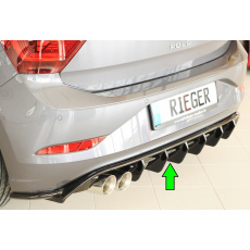 Rieger vložka zadního nárazníku pro Volkswagen Polo AW 5-dvéř., plast ABS lakovaný do černé lesklé barvy, GTI, r.v. 06/2017-05/2021