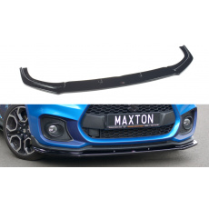 Maxton Design spoiler pod přední nárazník ver.1 pro Suzuki Swift Mk6 Sport, černý lesklý plast ABS