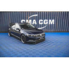Maxton Design spoiler pod přední nárazník ver.2 pro Volkswagen Passat Mk8 (B8), černý lesklý plast ABS