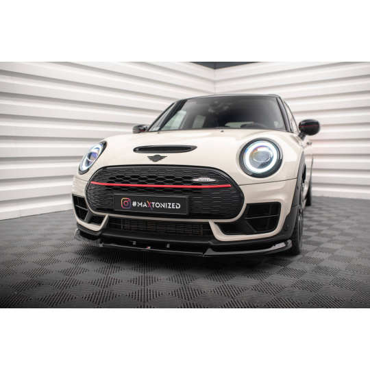 Maxton Design spoiler pod přední nárazník pro Mini Clubman F54 Facelift John Cooper Works, černý lesklý plast ABS