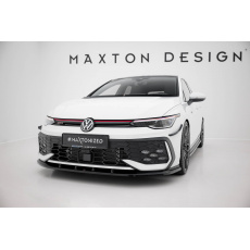 Maxton Design spoiler pod přední nárazník ver.5 pro Volkswagen Golf R-Line Mk8 Facelift, černý lesklý plast ABS