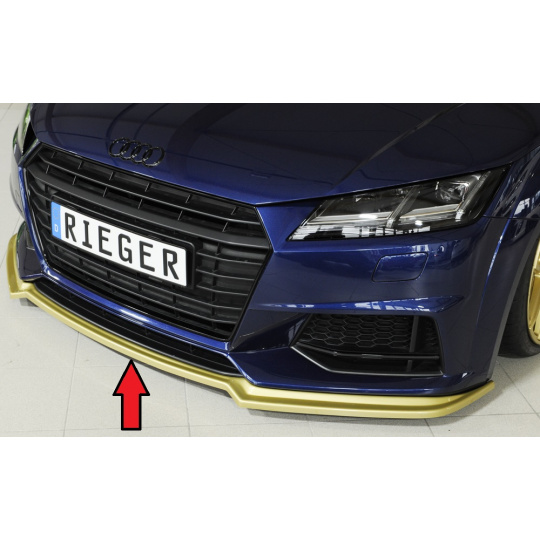 Rieger lipa pod přední nárazník pro Audi TTS 8J-FV, 8S kupé, roadster před faceliftem, 07/14-08/18, plast ABS bez povrchové úpravy