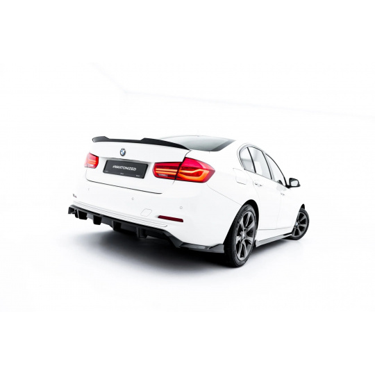 Maxton Design spoiler pod zadní nárazník s žebrováním pro BMW řada 3 F30, F31, černý lesklý plast ABS