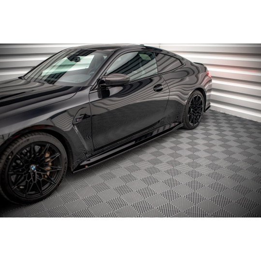 Maxton Design difuzory pod boční prahy pro BMW M4 G82, černý lesklý plast ABS