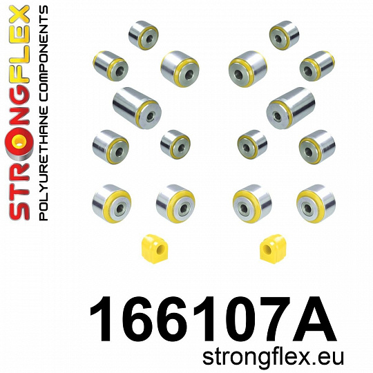 166107A: Strongflex Sada silentbloků zadního zavěšení varianta SPORT 166107A: Strongflex Sada silentbloků zadního zavěšení varianta SPORT