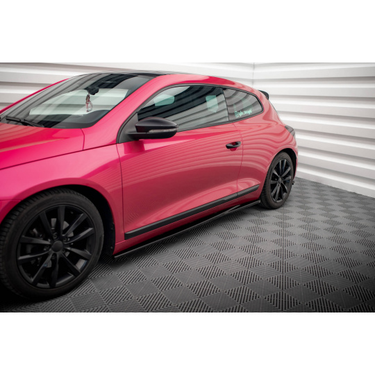 Maxton Design difuzory pod boční prahy pro Volkswagen Scirocco Mk3, černý lesklý plast ABS