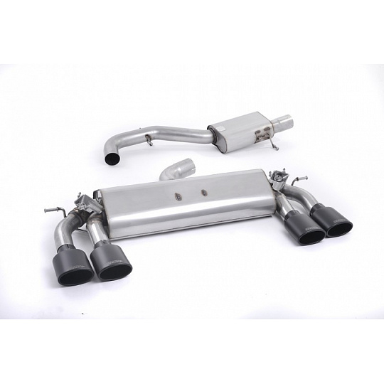 Milltek Sport homologovaný výfuk cat-back s rezonátorem (tišší) pro Volkswagen Golf MK7 R 2.0 TSI 300PS (ECE schválení, 76.2mm vedení) 2014-2016, typ koncovek: oválné černé