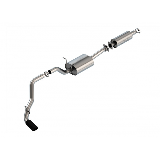 Borla Cat-Back výfukový systém "S-Type" pro Ram 1500 3,6l V6, s aut. převodovkou, 2WD/4WD, 4-dvéř., EC/SB (6'4") 140,5", CC/SHB (5'7") 144,6", CC/SB (6'4") 153,5", r.v. 2019-2022, typ koncovek: černé