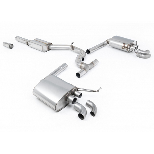 Milltek Sport výfukový systém cat-back 76mm s rezonátorem bez klapek pro Volkswagen Arteon 2.0TSI 280PS 4Motion (North American bez klapek/Downturn Tips) 2022-2024