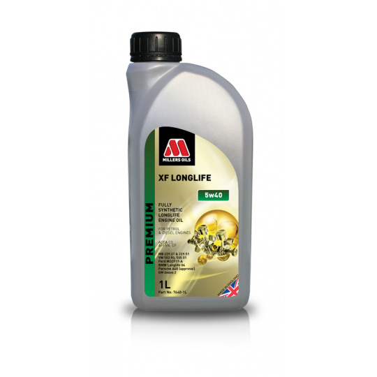 Plně syntetický olej Millers Oils Premium XF Longlife 5w40, 1L