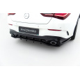 Maxton Design spoiler pod zadní nárazník s žebrováním pro Mercedes CLA C118/AMG 35 Facelift, C118/AMG 45 Facelift, černý lesklý plast ABS, Coupe / Shooting Brake