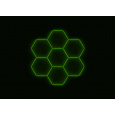 Kompletní LED hexagonové svítidlo zelené, rozměr: 7 elementů 238 x 252 cm