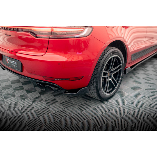 Maxton Design boční difuzory pod zadní nárazník pro Porsche Macan Mk1 Facelift, černý lesklý plast ABS