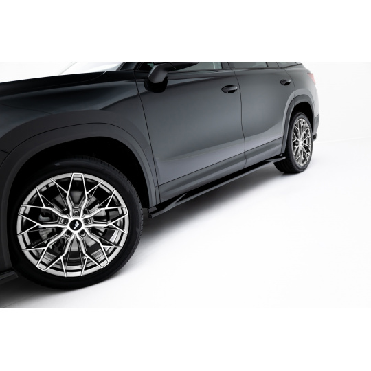 Maxton Design difuzory pod boční prahy pro Škoda Kodiaq Mk2, černý lesklý plast ABS