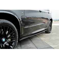 Maxton Design difuzory pod boční prahy pro BMW X5 F15, černý lesklý plast ABS