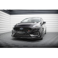 Maxton Design spoiler pod přední nárazník ver.4 s křidélky pro Ford Fiesta ST Mk8 Facelift, černý lesklý plast ABS