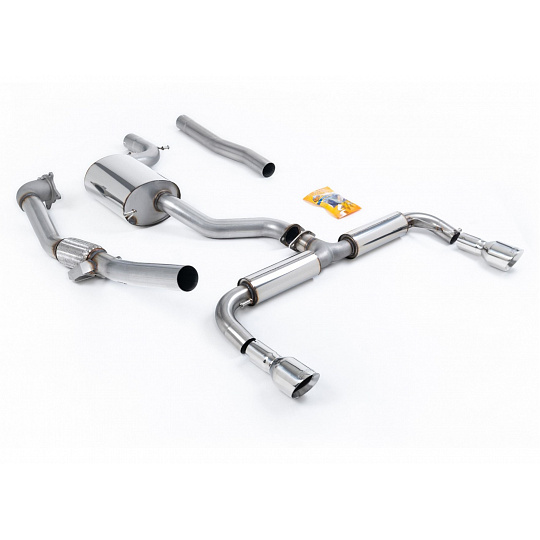 Milltek Sport výfukový systém Turbo-back bez Hi-Flow sportovního katalyzátoru 3" Race System pro Volkswagen Golf Mk6 GTi 2.0 TSI 210PS 2009-2013, typ koncovek: GT-100 leštěné