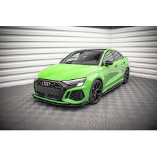 Maxton Design spoiler pod přední nárazník ver.2 pro Audi RS3 8Y, černý lesklý plast ABS, pouze Sedan