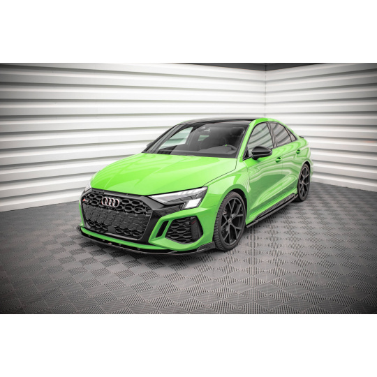 Maxton Design spoiler pod přední nárazník ver.2 pro Audi RS3 8Y, černý lesklý plast ABS
