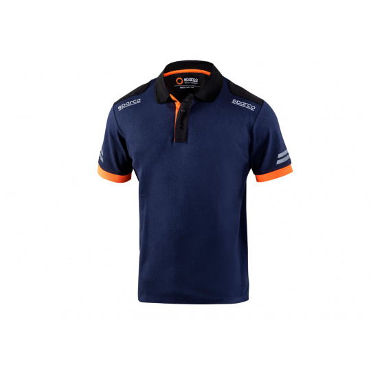 Sparco technické polo triko Toledo, barva: modro-oranžová, velikost: S