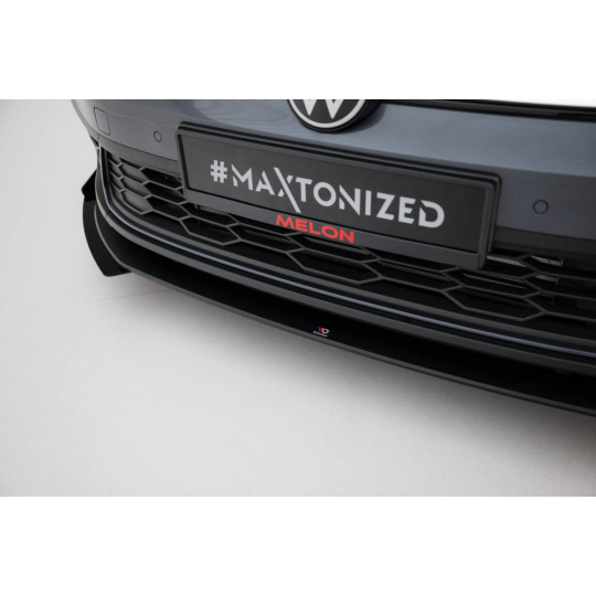 Maxton Design "Street Pro" spoiler pod přední nárazník s křidélky pro Volkswagen Polo GTI Mk6 Facelift, plast ABS bez povrchové úpravy