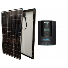 Renogy solární set - Monokrystalický solární panel 100W + Solární regulátor nabíjení Rover Li 20 Amp MPPT