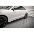 Maxton Design difuzory pod boční prahy pro Audi A4 B9 FL, černý lesklý plast ABS