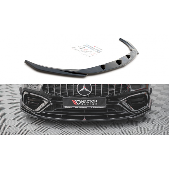 Maxton Design spoiler pod přední nárazník ver.3 pro Mercedes CLA C118/AMG 45, černý lesklý plast ABS