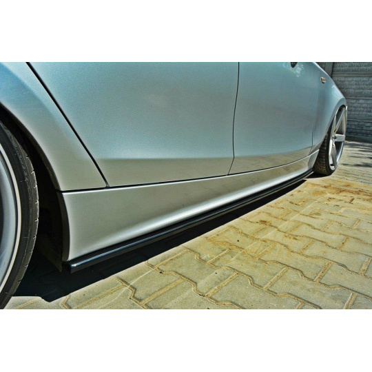 Maxton Design difuzory pod boční prahy pro BMW řada 1 E87, černý lesklý plast ABS