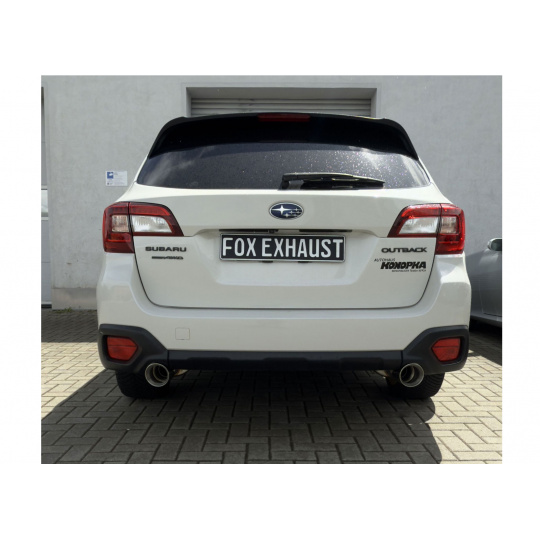 Fox Sportauspuff výfukový systém od katalyzátoru s koncovkou 1x90 Typ 25 na obou stranách pro Subaru Outback BS 10/2014-08/2019 s motorem 2.5 l