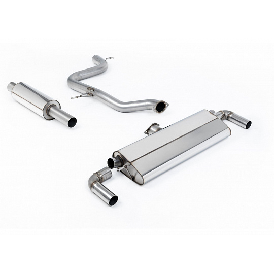 Milltek Sport homologovaný výfuk cat-back s rezonátorem pro Volkswagen Golf MK7.5 GTi (s Performance Pack, bez OPF/GPF) 2017-2018, typ koncovek: GT-100 titanové modré