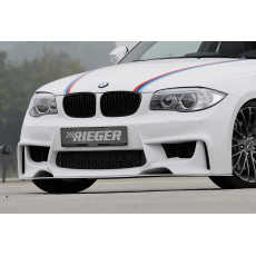 Rieger přední nárazník pro BMW řada 1 E81, E82, E88, E87 2-dvéř., 4-dvéř., kabriolet, kupé, sedan, plast ABS bez povrchové úpravy, pro vozy s ostřikovači předních světlometů, parkovacím asistentem (PDC) a plochou nádobou na ostřikovače
